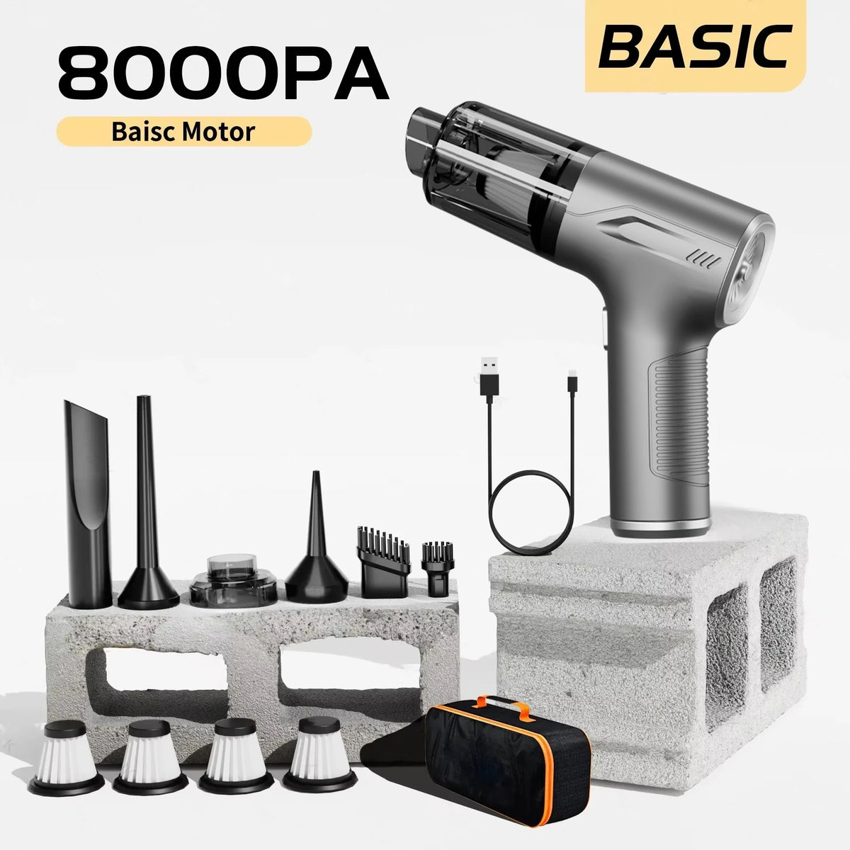 Portable Wireless Car Vacuum Cleaner | 98000PA Strong Suction