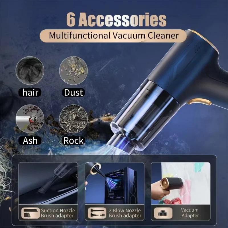 Portable Wireless Car Vacuum Cleaner | 98000PA Strong Suction