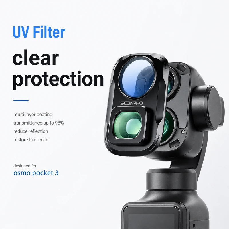 Soonpho Magnetic Filter Set DJI Pocket 4P Filter Set with Base CPL 1/4 Black Mist Lens Filter Set Sports Camera Accessories